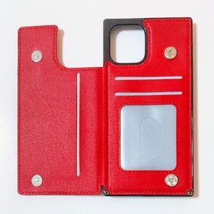 HianDier Wallet Case Compatible with 6.1" iPhone 12 & 12 Pro Red PU Leather